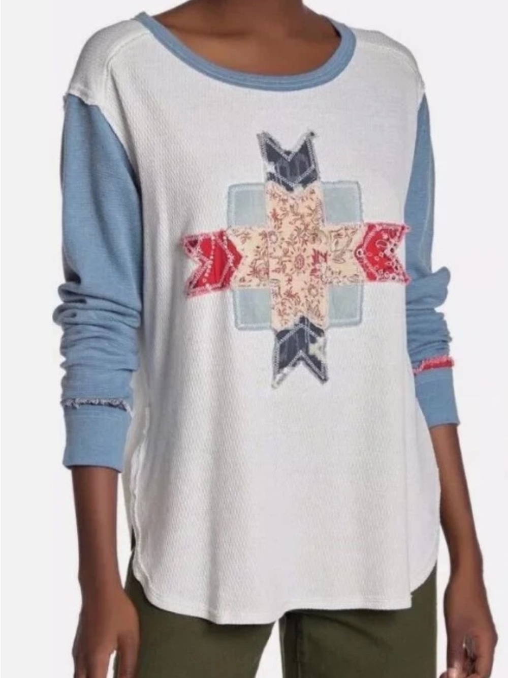 Free People Lone Star Patchwork Thermal Size Medium